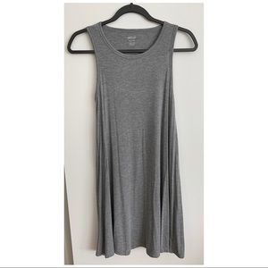 gray shift dress with back cutout